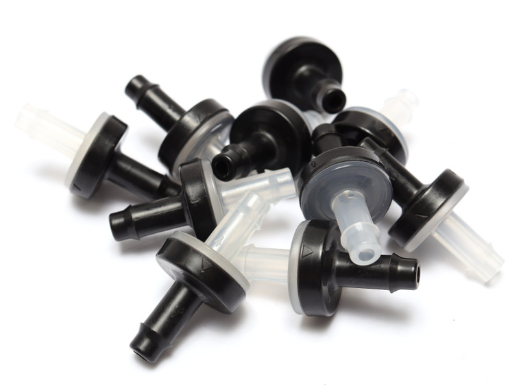 Hose Barb Plastic Inline Check Valve, Port ID: 3.1 mm, 10pcs