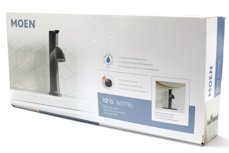 Moen Idris One Handle Bathroom Faucet, Matte Black