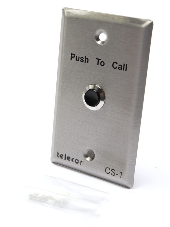 Telecor CS-1 Push To Call PA System Button, Stainless Steel