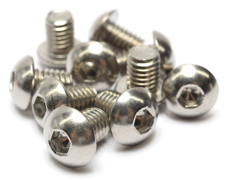 Wurth 3/8"-16 x 1/2" Button Socket Cap Stainless Steel Screw, 10pc