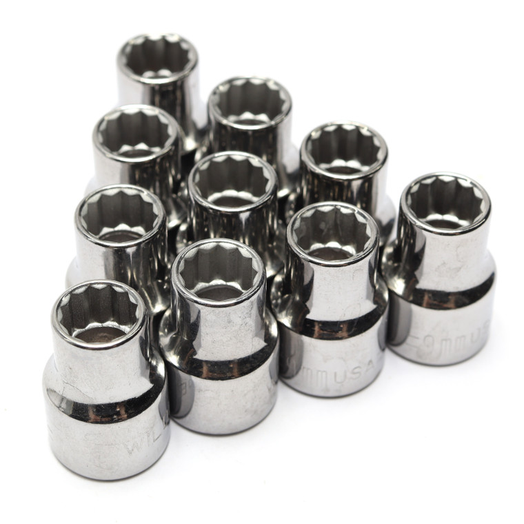 Wilde Tools 55309 9mm x 3/8" Drive 12-Point Socket, 10pk