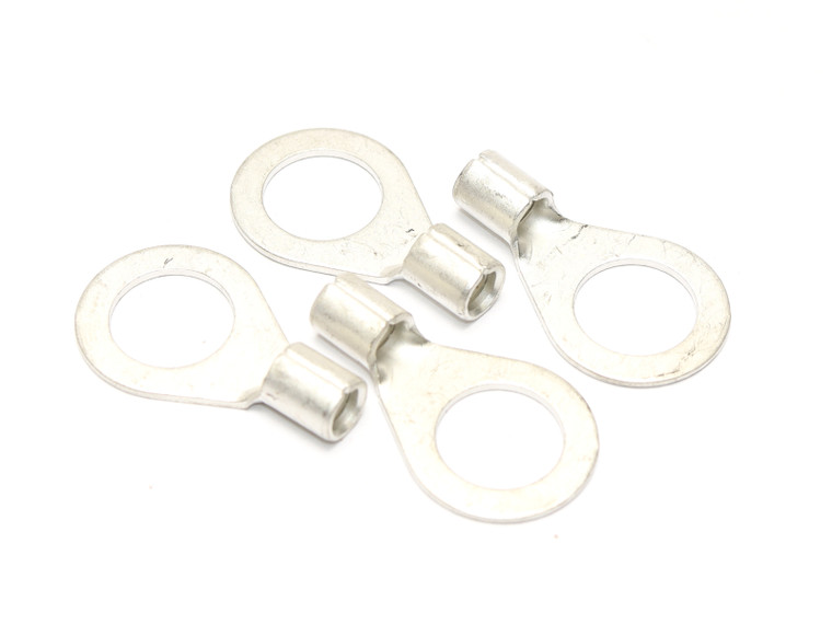 8 Gauge Non-Insulated 1/2 Inch Ring Terminal, 4pc