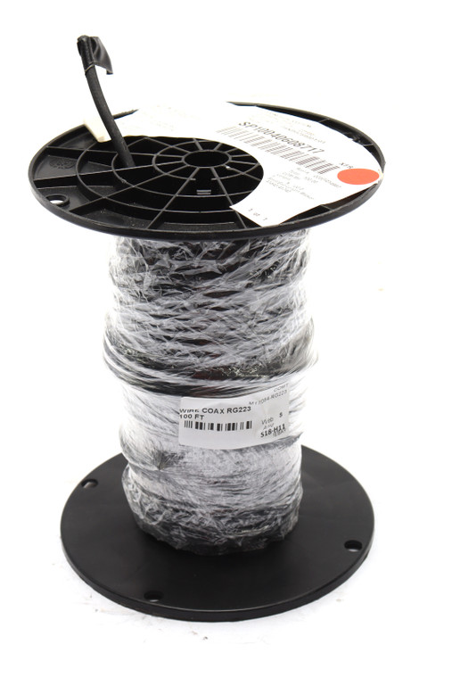 M17/084-RG223 36AWG, Silver-Coated, PVC Jacketed Coaxial Cable, 100ft
