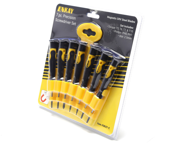 Enkay 3637-C Precision Screwdriver Set w/Torx, Slotted & Phillips, 7pc