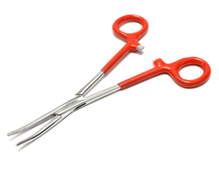 Enkay 4376 6-1/2" Hemostat Clamp w/ Vinyl Grip, Curved Jaw