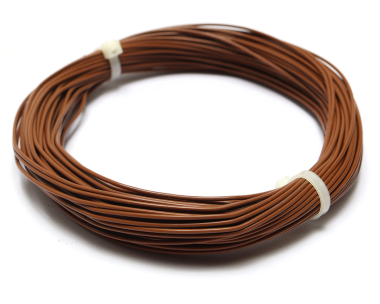 AWM 1180 Style 20AWG Brown PTFE Silver Plated Copper Wire, 100ft