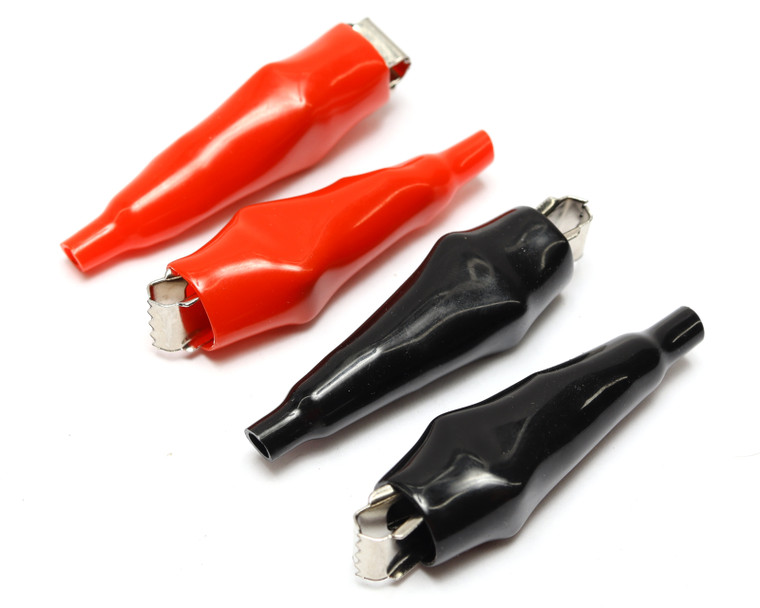 Gator Clips, 55mm Length With Red/Black Boot, 4pcs