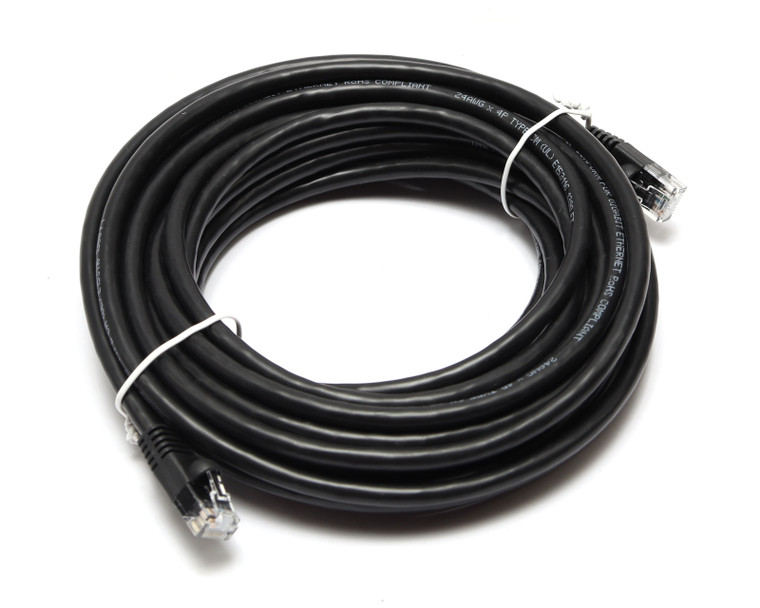 UL724M825BK-1F RJ45 to RJ45 Cat6 Patch Cable, Black, 25ft