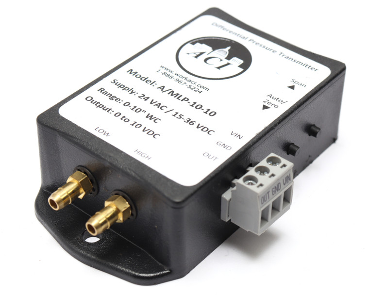 Differential Pressure Transmitter, 0-10" WC, ACI A/MLP-10-10
