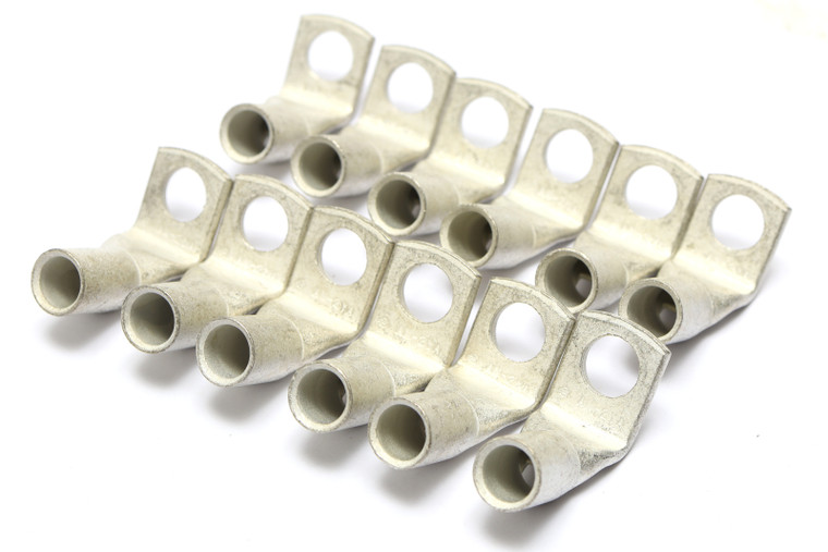 Burndy YAV2CRS Uninsulated Right Angle Ring Lug, 3/8" Stud, 12pcs