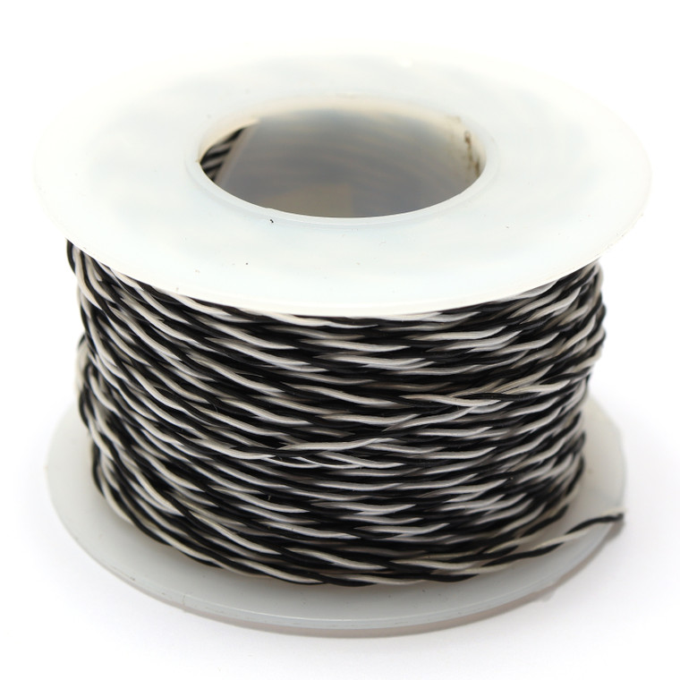 28/2 Kynar Twisted Pair Wire Wrap Wire, Black/White, 100 Foot
