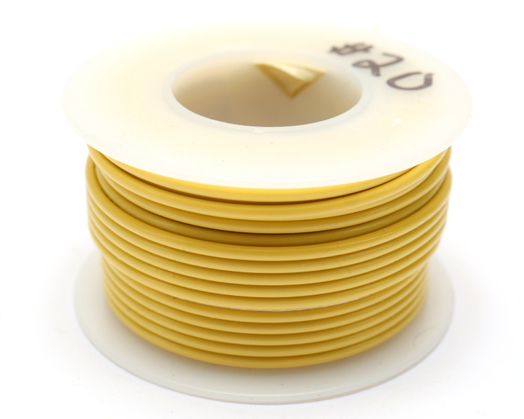 20AWG PVC Jacketed Stranded Hookup Wire, Yellow, 40ft