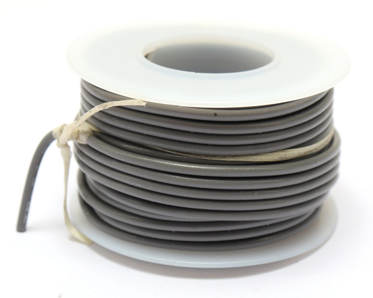 18AWG PVC Jacketed Stranded Hookup Wire, Gray, 35ft