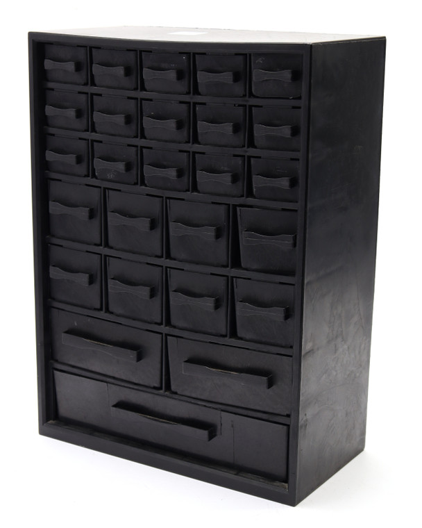 26-Drawer ESD-Safe Parts Cabinet, Black, used