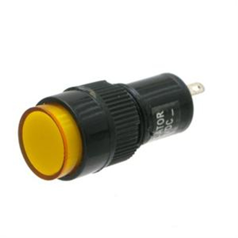 Round Mini Panel Light, 12 Volt DC Amber