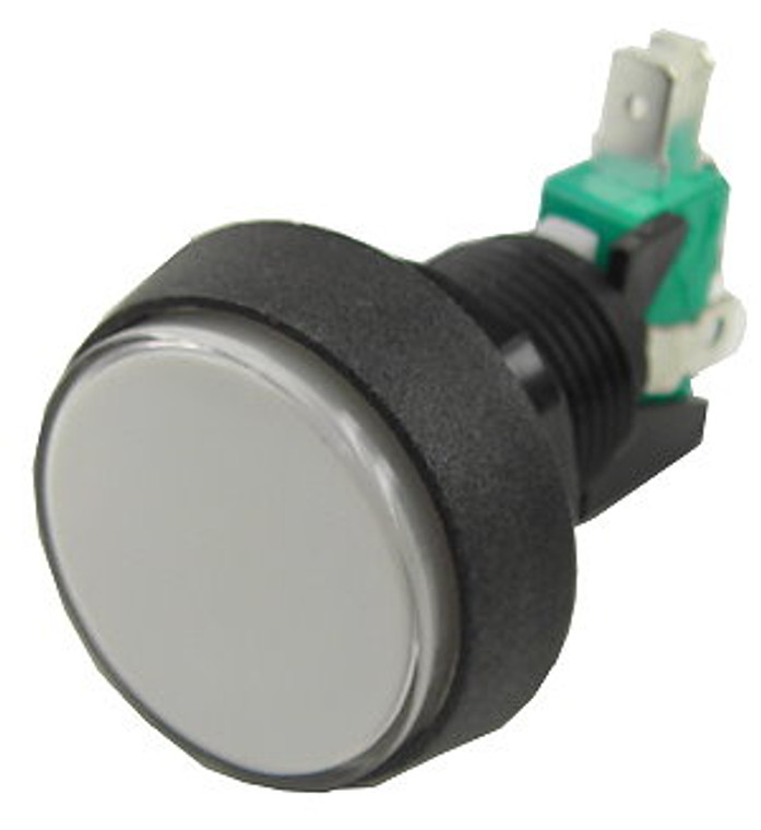 1-1/2 Inch Push Button Illuminated Game Switch - White