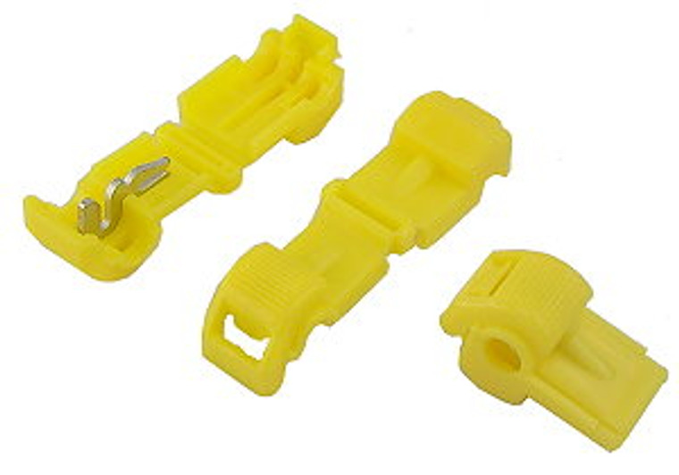 12 - 10 Gauge, Yellow T-Tap To 1/4 Inch Female - 100 Pieces
