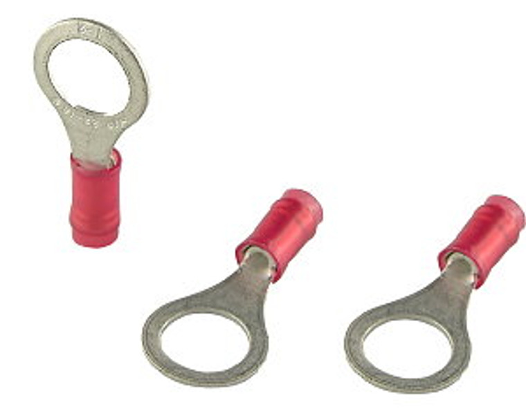 22 - 18 AWG Ring Terminals, 5/16" - 100 Pieces