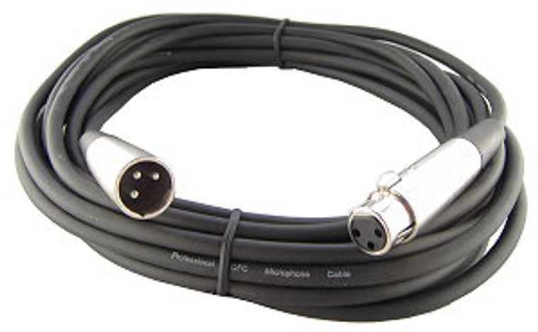 Professional Microphone Cable, XLR,  3 Pin, Male to Female - 50 FT