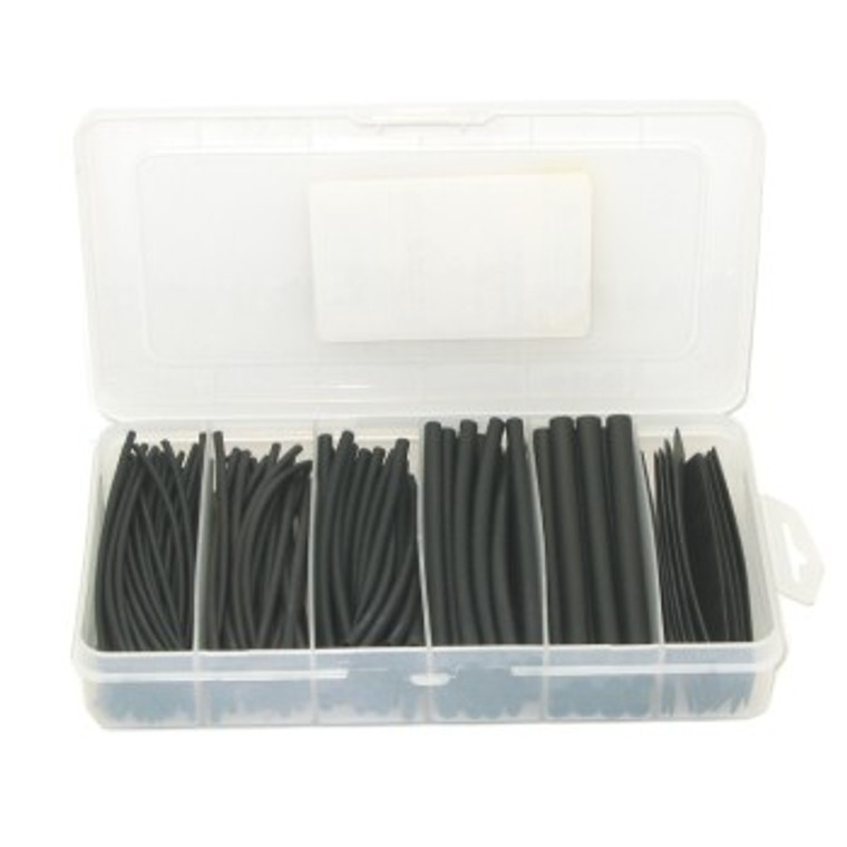 Heat Shrink Tubing - 160 Piece x 4 Inch Long All Black