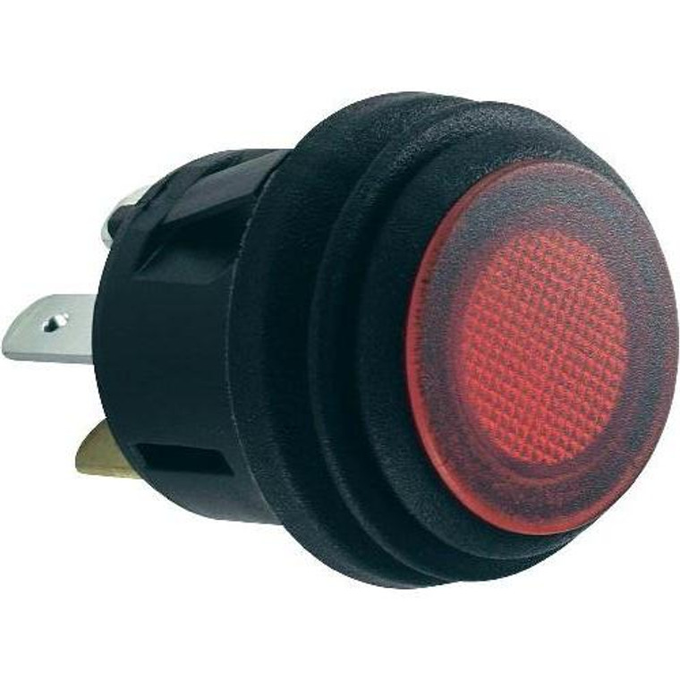 Push Button Switch SPST Illuminated Red