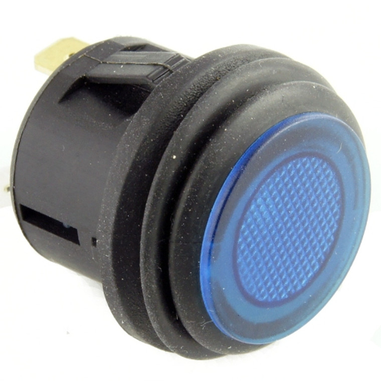 Push Button Switch SPST Illuminated Blue