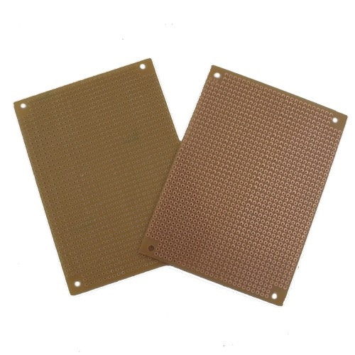 Solderable Perf Board, 3-1/8 x 4-5/16 Inch, brown, two boards with grid patterns shown.