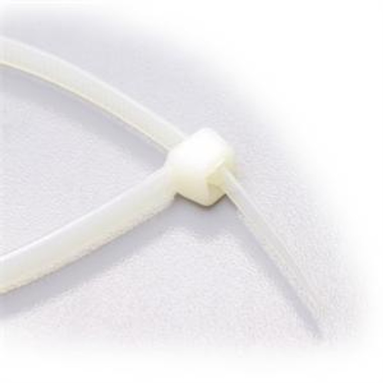 Cable Zip Tie Wraps, Medium Duty (50lb), Color Natural, Length 11.81", 100 Piece