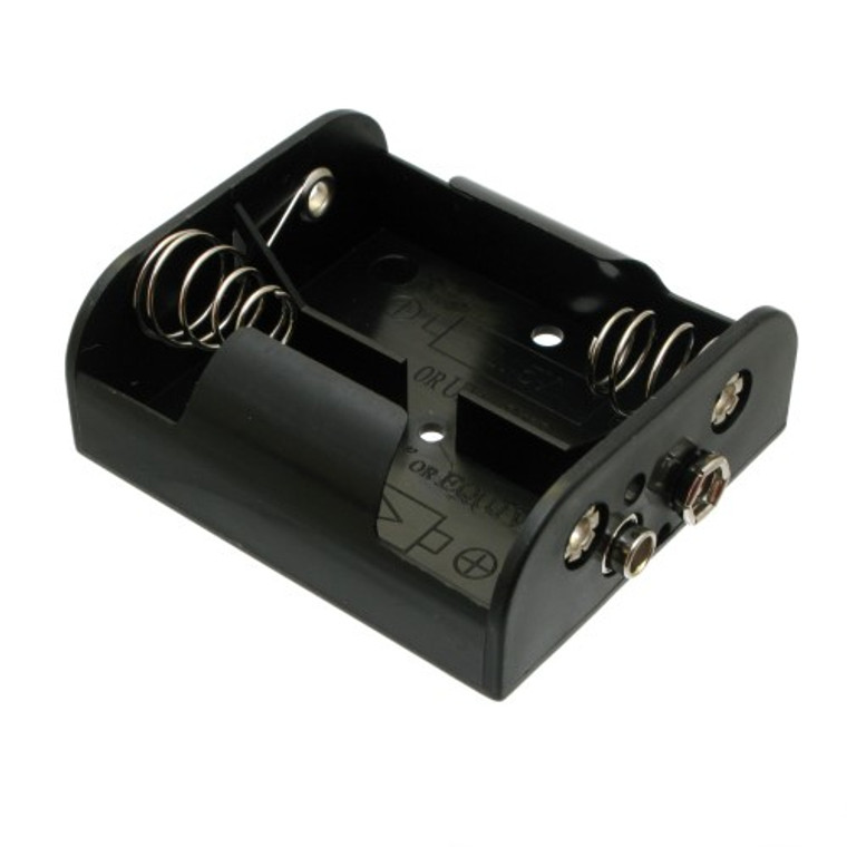 BATTERY HOLDER FOR 2 x C-CELL WITH SNAP TERMINALS 