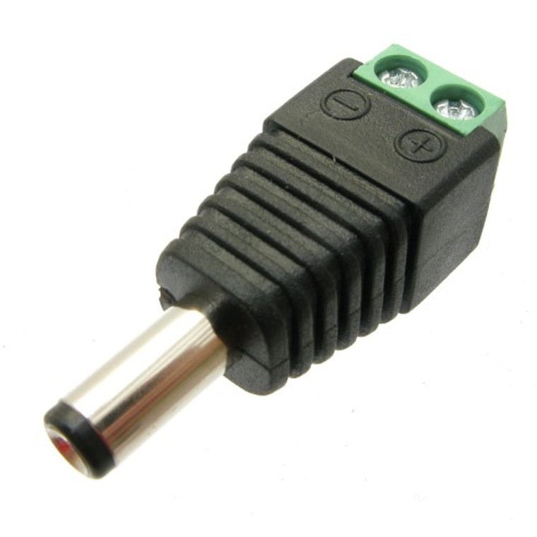 5.5mm x 2.1mm DC Power Plug to Screw Terminal Adapter