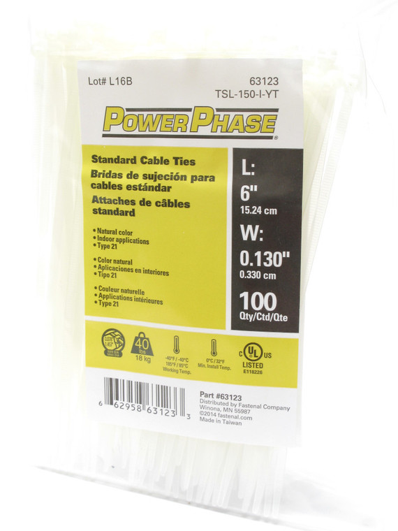 Cable Zip Tie Wraps, 6 Inch (40 lbs) 100 Piece