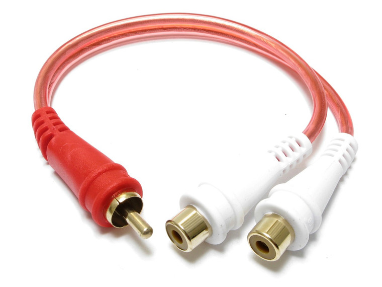 RCA 1 Male to 2 Female Y Spliter, 6 Inch