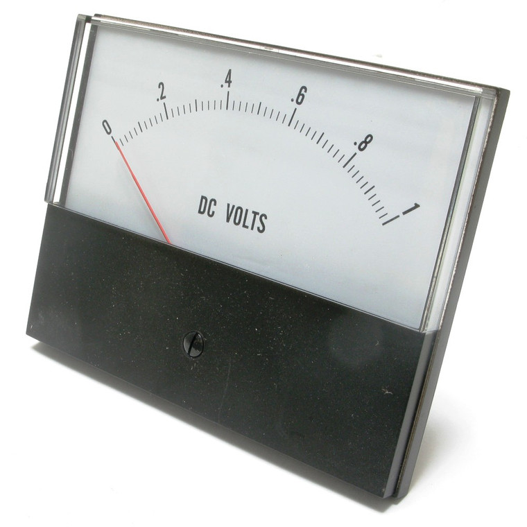 0 - 1 Volt DC Analog Panel Meter, 4.5 Inch