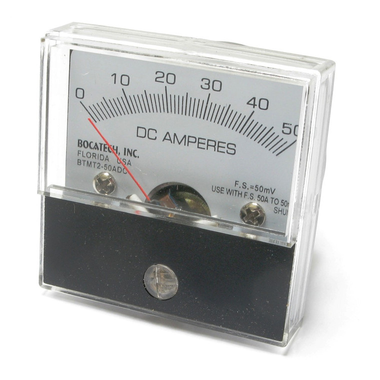 0-50 Amp DC Analog Panel Meter, 2 Inch