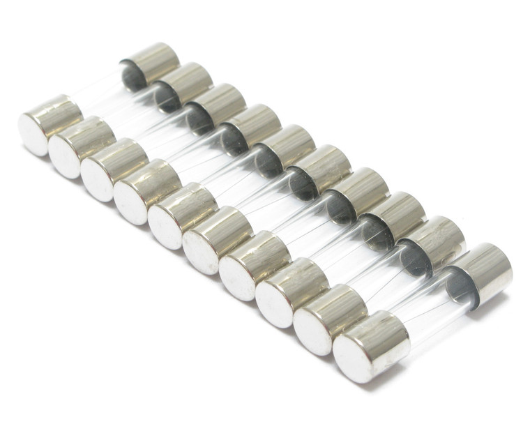 Small, Fast-Acting GMA Glass Fuse, 375mA - 10 Pack