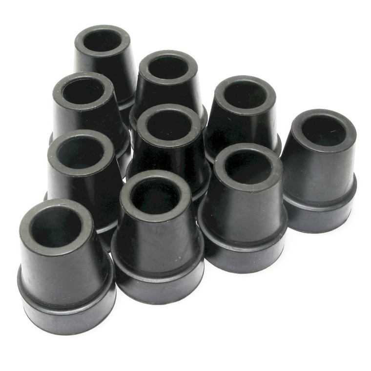 Replacement Rubber Cane-Crutch Tips, Black, 3/4 Inch, 10 Piece