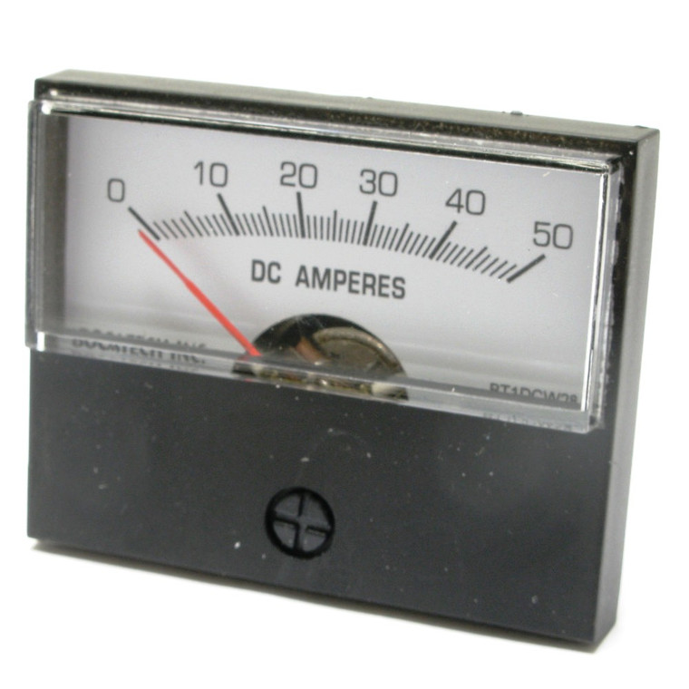 0 - 50 Amp DC Analog Panel Meter, 2 Inch Meter
