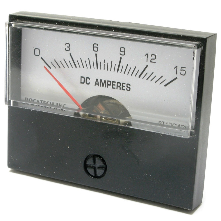 0 - 15 Amp DC Analog Panel Meter, 2 Inch Meter