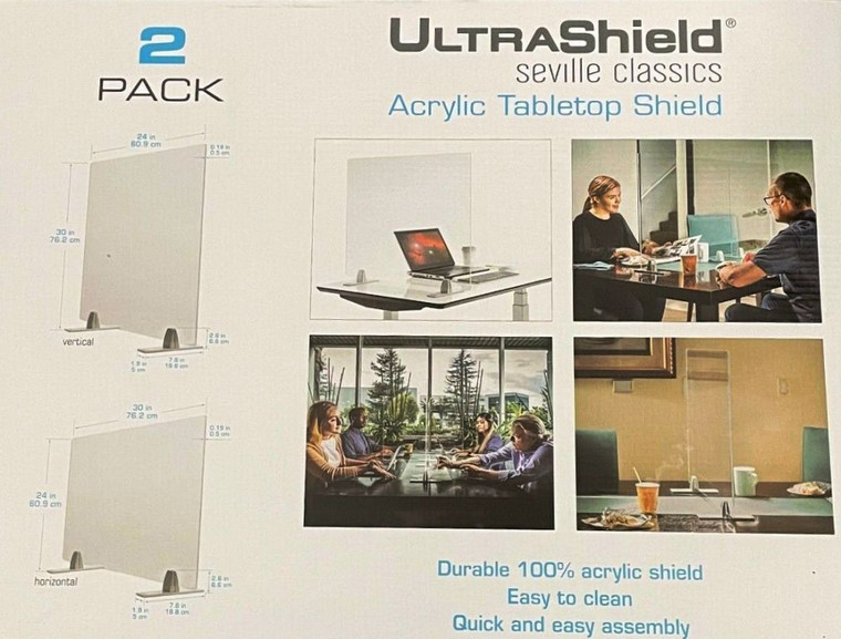 UltraShield Acrylic Tabletop Protective Sneeze Shield, 2-Pack UltraShield Acrylic Tabletop Protective Sneeze Shield, 2-Pack