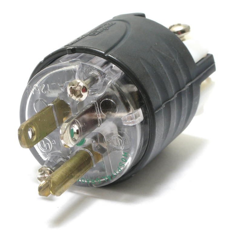 Hospital Grade, Straight Blade Plug, 15 Amp, 125 Volt