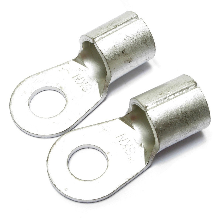 3/0 Gauge Non-Insulated 1/2 Inch Ring Terminal, 2 Piece