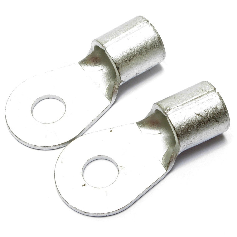 2 Gauge Non-Insulated 5/16 Inch Ring Terminal, 2 Piece