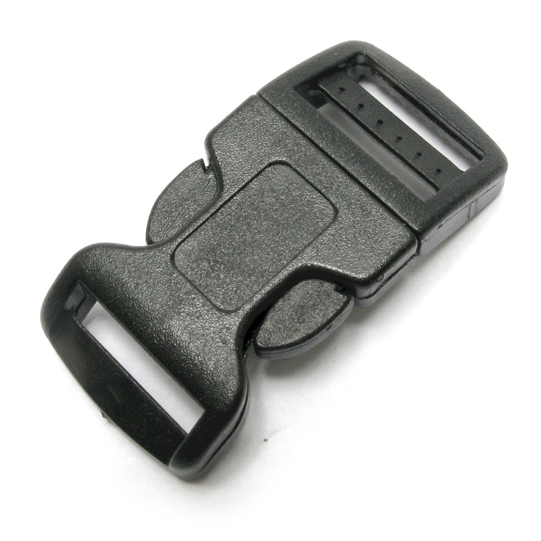Plastic Black Curved Side Release Buckle w/Lock, 50pcs