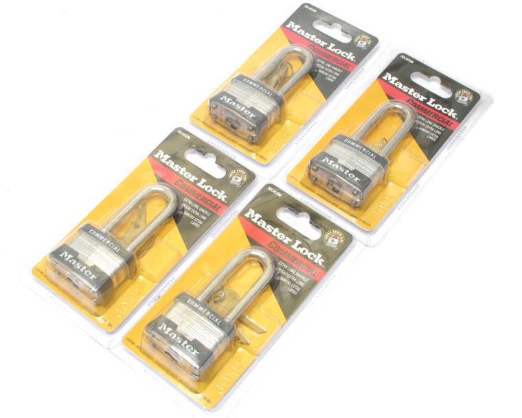 Master Lock 3DLHCOM 4-pin Tumbler Safety Padlock, 2" Shackle, 1-9/16" Wide, 4pcs