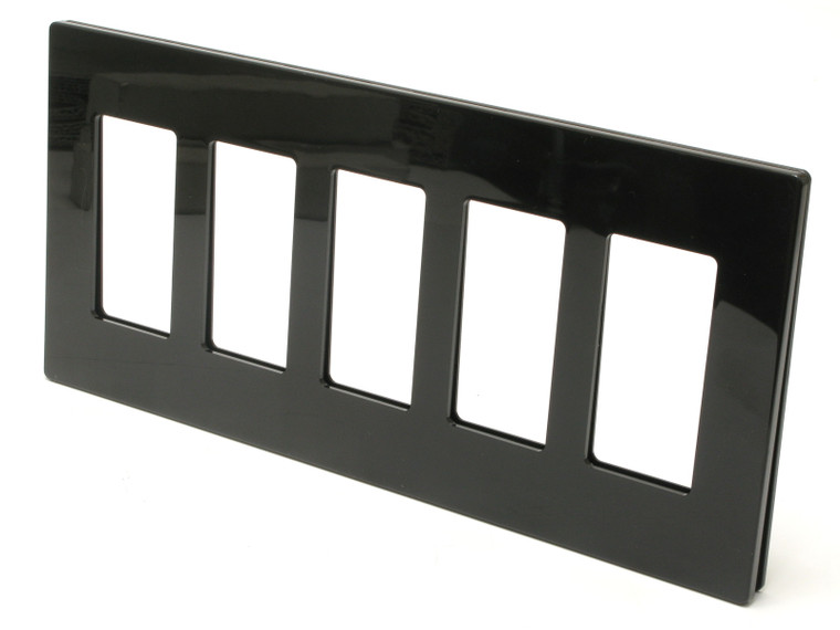 RPP Devices SL265-BK Decora Screwless 5-gang Wall Plate, Black, 10pcs RPP Devices SL265-BK Decora Screwless 5-gang Wall Plate, Black, 10pcs