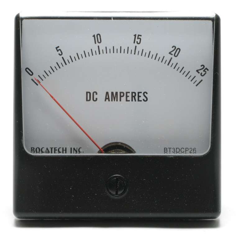 0 - 25 Amp DC Panaview Analog Panel Meter, 3 Inch