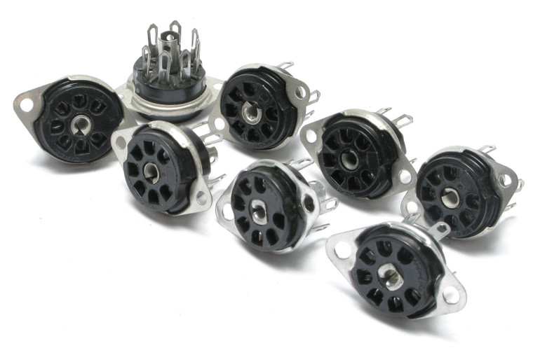 Tube Socket, Plastic, 7-pin, 8pc Lot