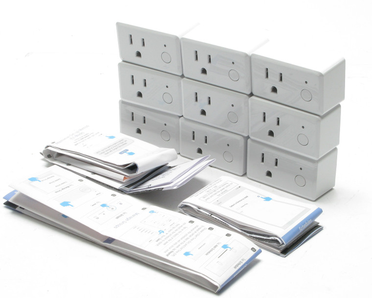 Feit Electric BPPLUG/SMART/3 Indoor Smart Wi-Fi Single Outlet Wall Plug, Lot of 9