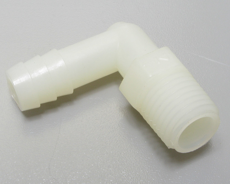 Unbranded Nylon Right Angle Hose Fitting, 3/8" Barb to 1/4" NPT, 10pcs