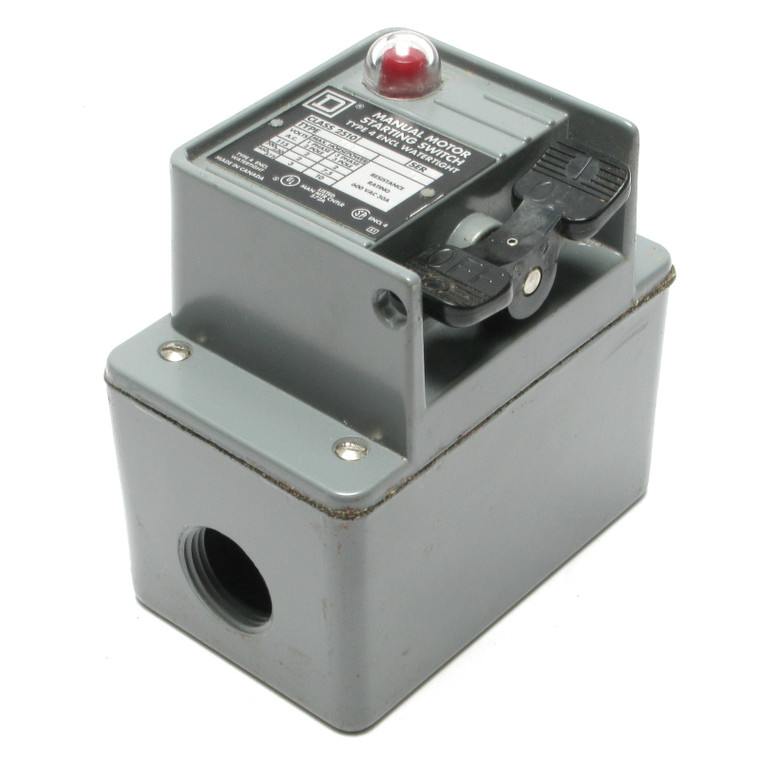 Square D 2510KW1A 600VAC, 30 Amp, 2-Pole Watertight Manual Motor Starting Switch, 3HP